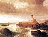 Thomas Doughty Canvas Paintings - Desert Rock Lighthouse